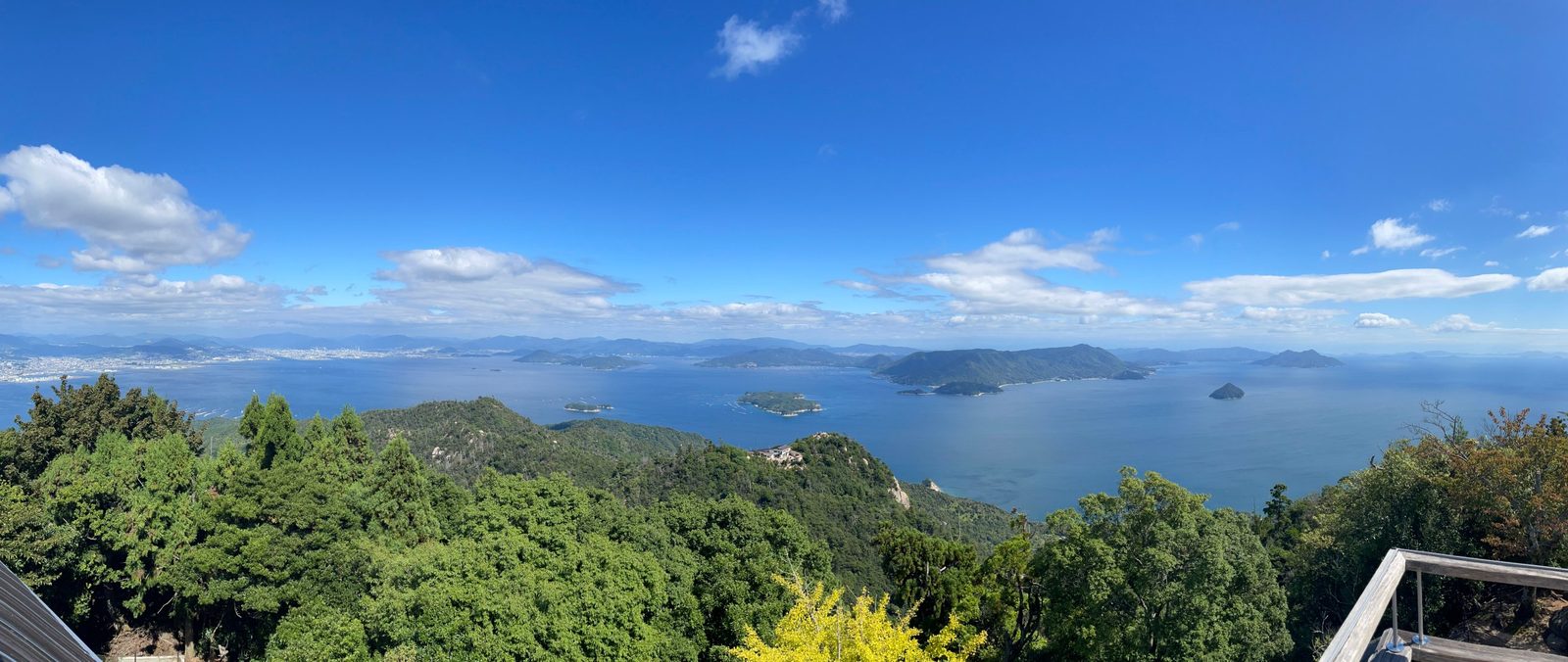 Panoramic view of the Seto Inland Sea islands from Mt. Misen