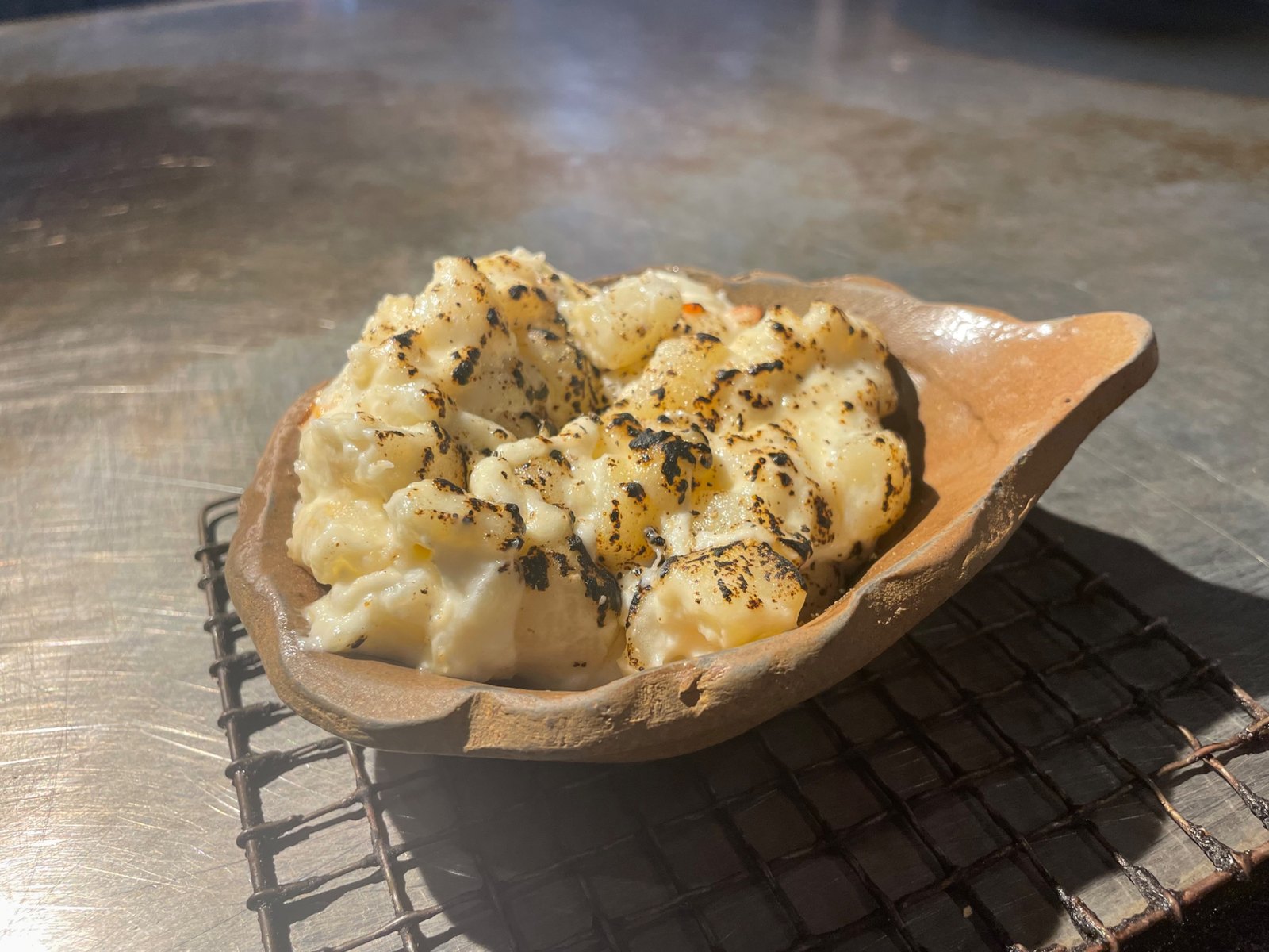 Torched cream cheese potato salad